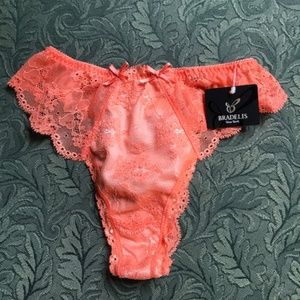 Bradelis Orange Lace Thong - NEW
